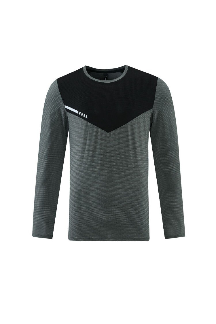 Men’s Casual Color Block Quick Dry Shirt Reflective Strip Sport Round Neck Top