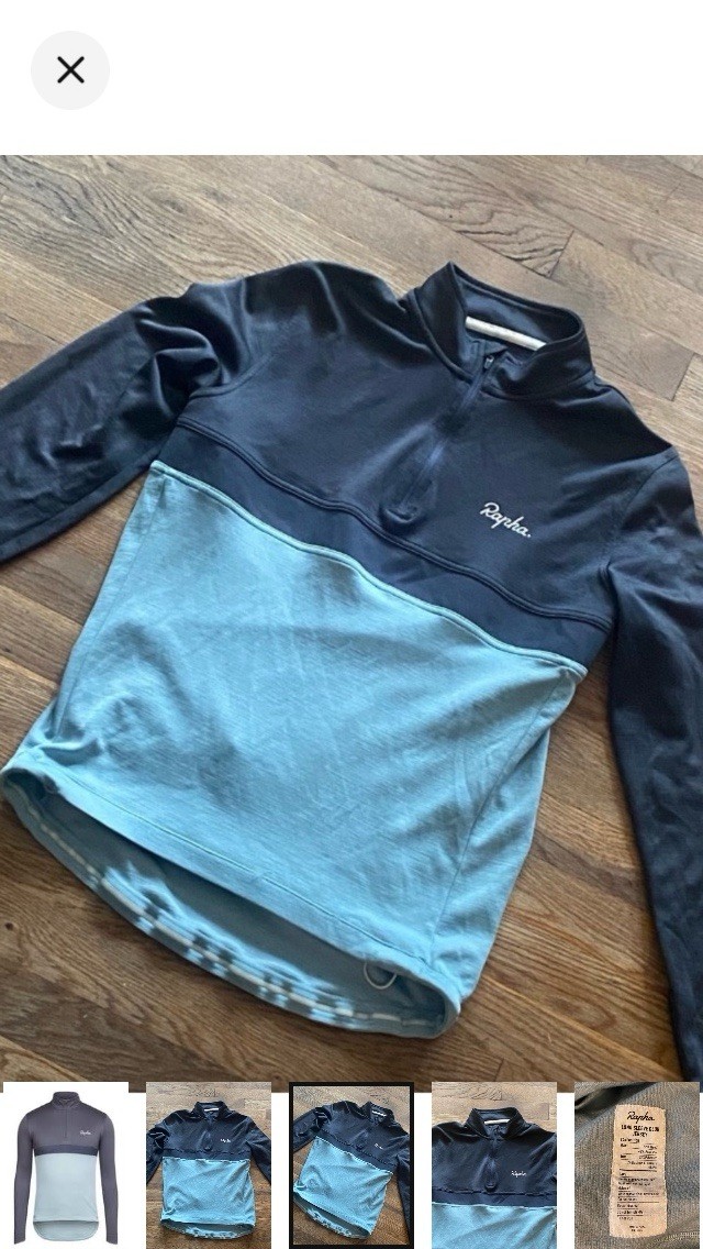 Rapha Long Sleeve Wool Blend Club Jersey Men’s Size XL Cycling Top