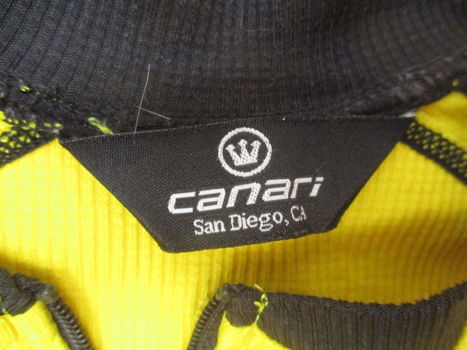 CANARI Size L Men Full Zip Pocket Elastic Waist Short Sleeve Cycling Jersey 543