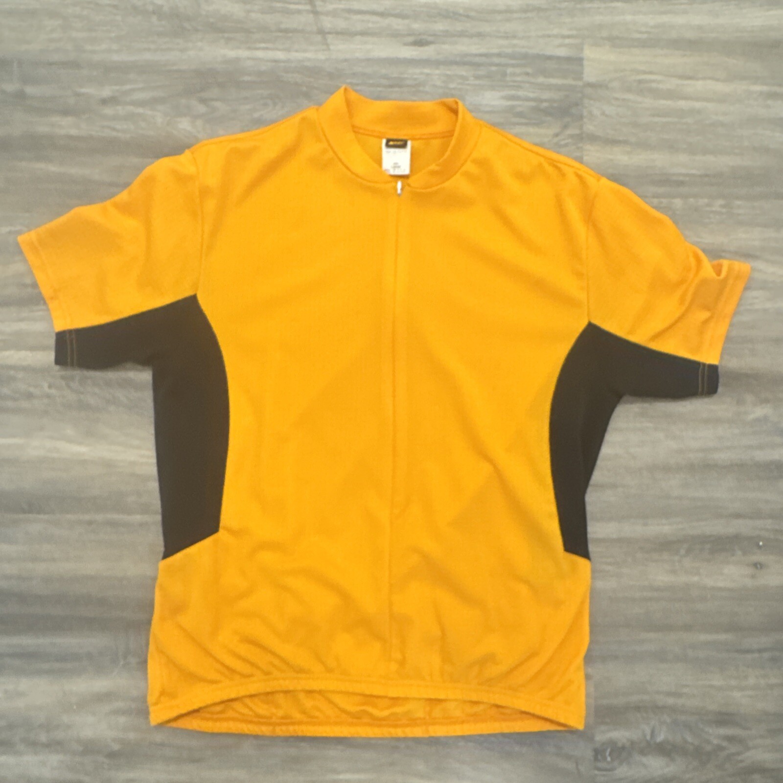REI Cyclist Jersey Mens L Thanksgiving Orange Gold 1/2 Zip Pockets Elastic Waist