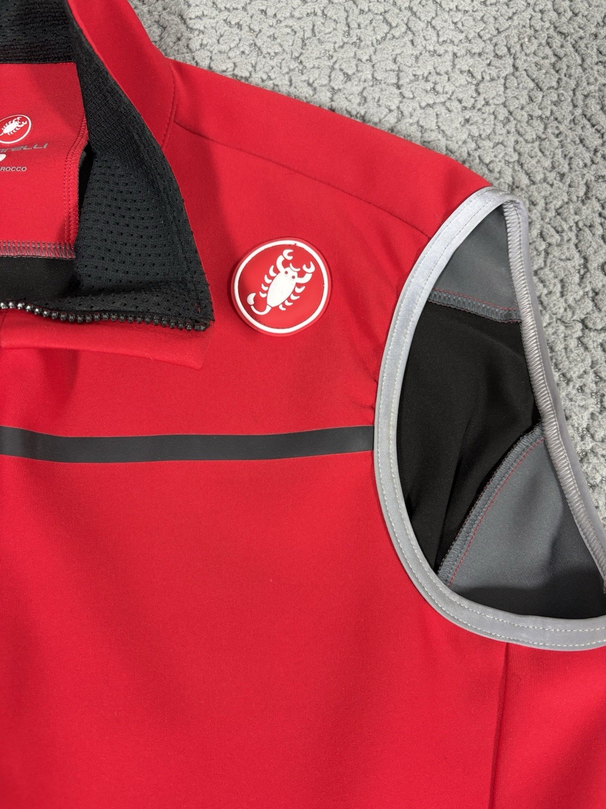 Castelli Cycling Perfetto Jersey Vest Men’s Large Red Zip Sleeveless Bike Jersey