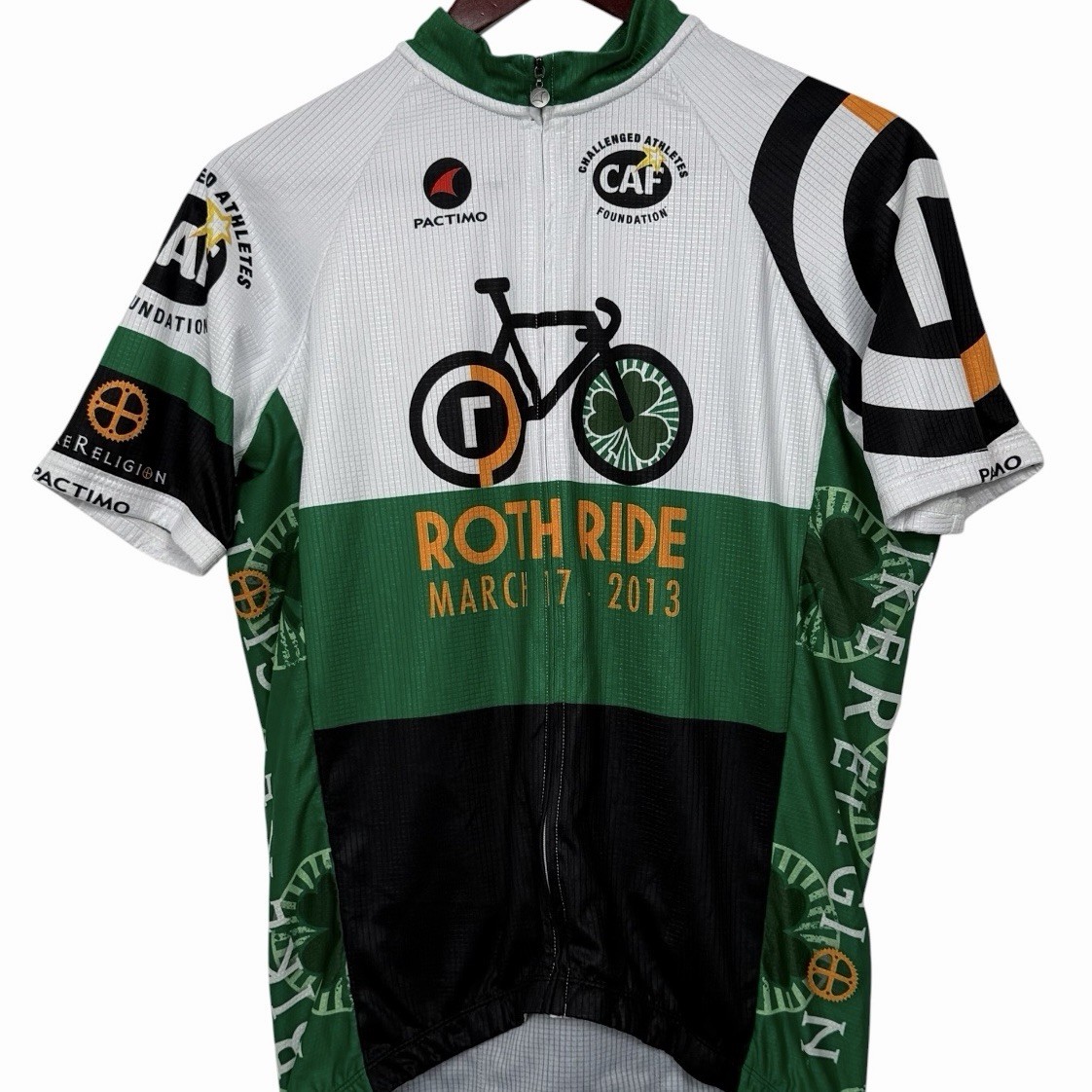 Pactimo Roth Ride 2013 Cycling Jersey Mens XL Full Zip Bike Religion CAF USA