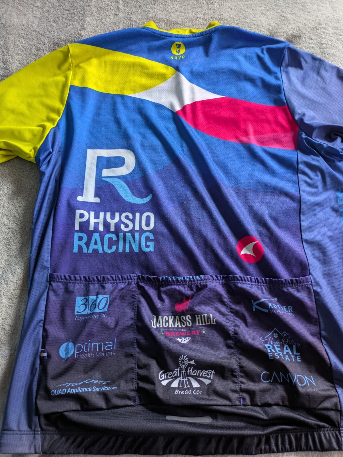 PACTIMO Cycling Jersey Mens 2XL XXL Race Cut Blue Yellow Bicycle
