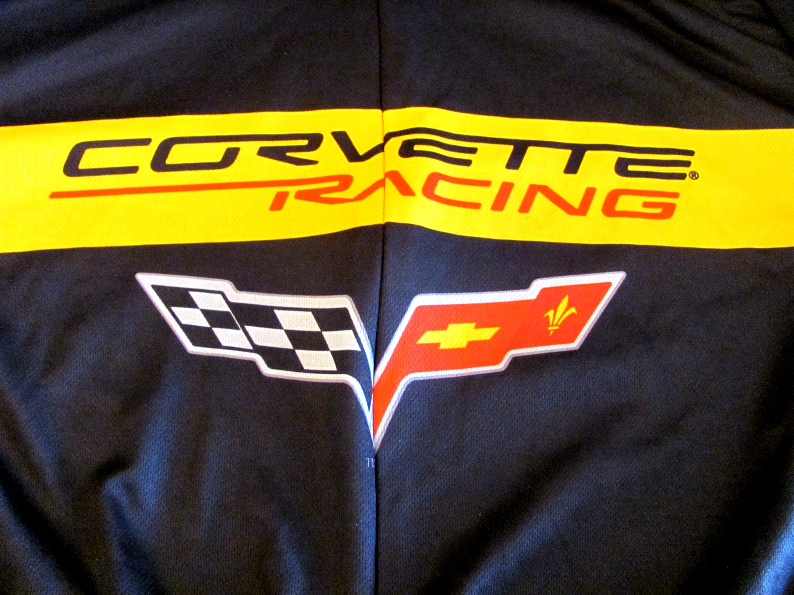 CORVETTE RACING CYCLING JERSEY MEN’S MED/LG BLACK YELLOW 3/4″ ZIP 3 POCKETS