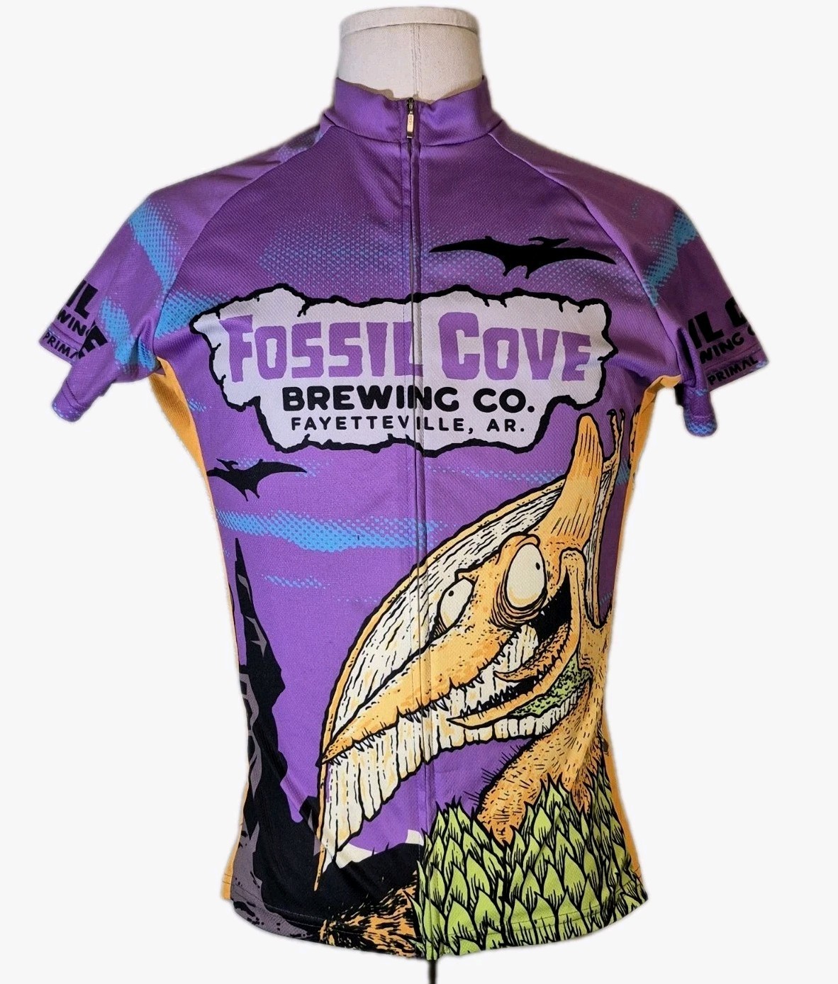 Primal Women’s Cycling Jersey Awesome AOP GRAPHIC Full Zip Sz XL Fossil Cove