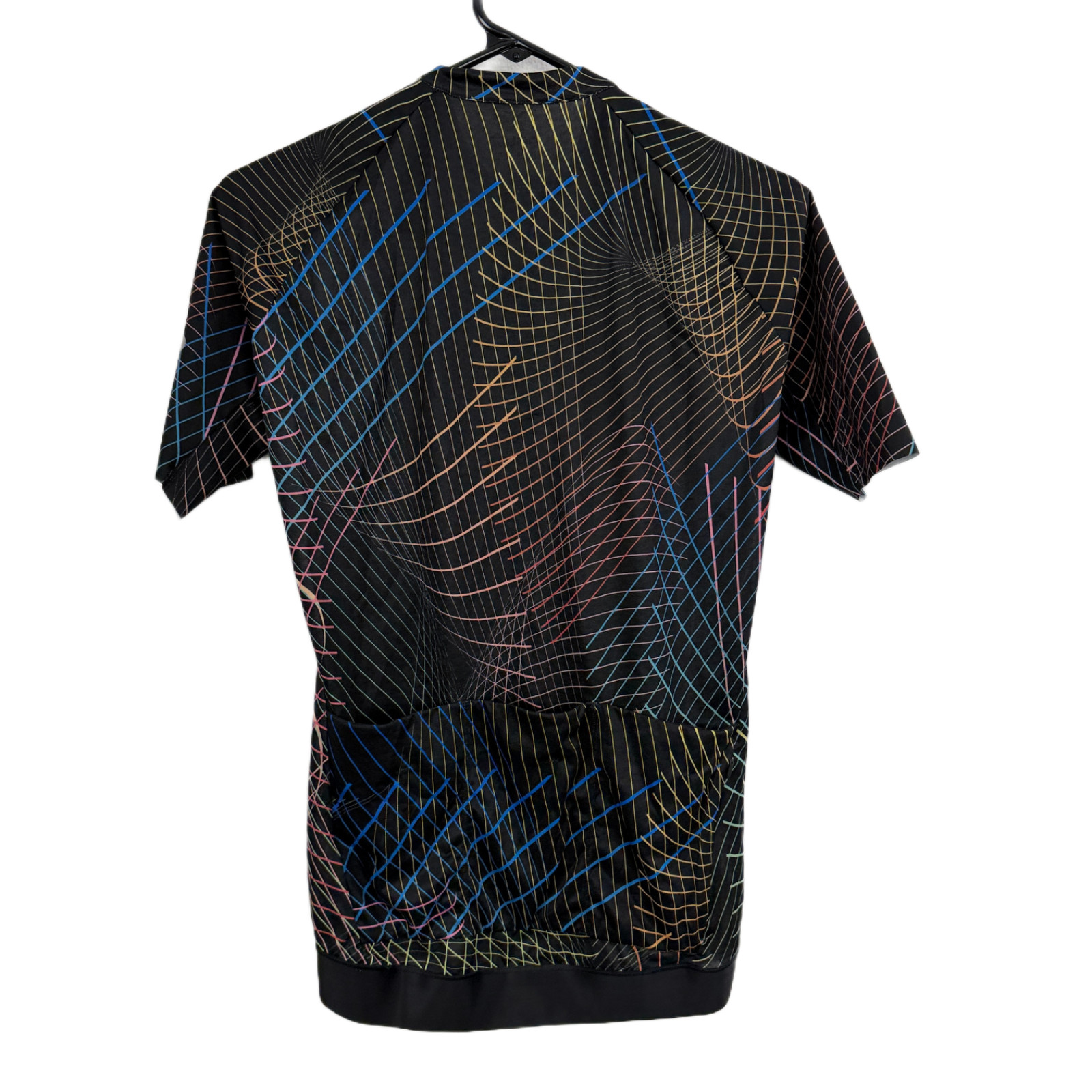 AGU Cycling Jersey Womens Large Black Multi Nocturnal Lines Performance Bike EUC
