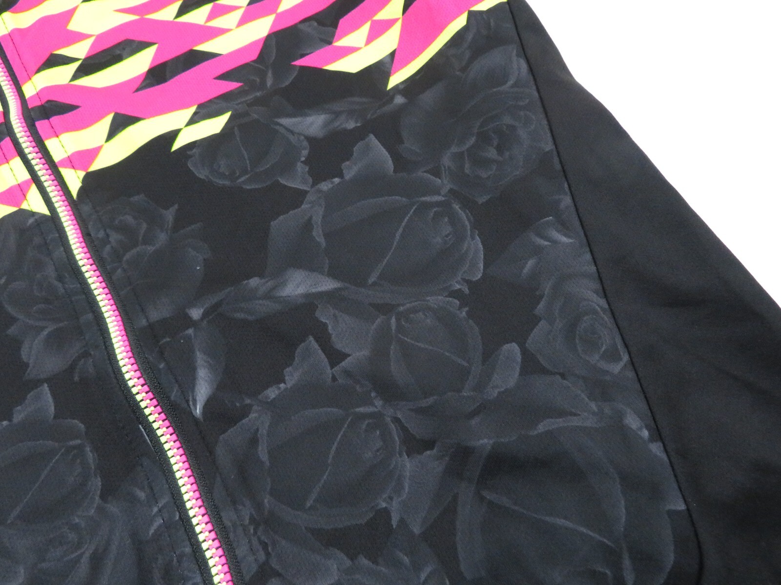 Sugoi Floral Neon Pink Yellow Race Full Zip Pro Cycling Bike Jersey Womens Large