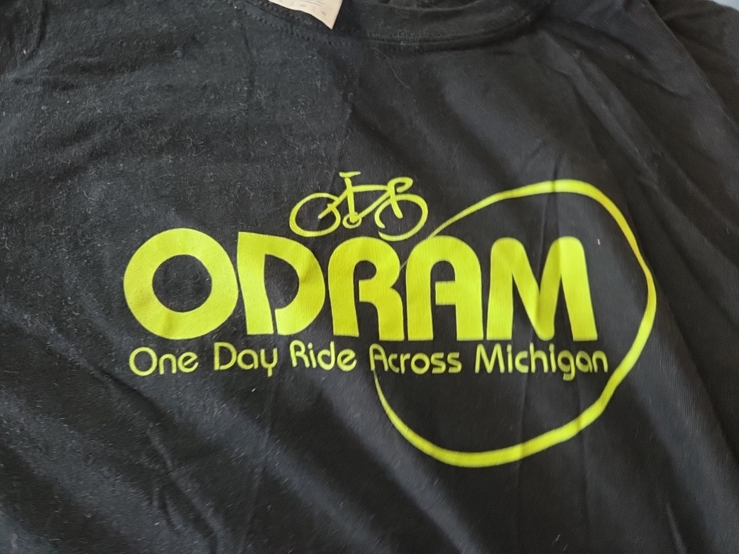 ODRAM One Day Ride Across Michigan 2 T Shirts Large black and orange