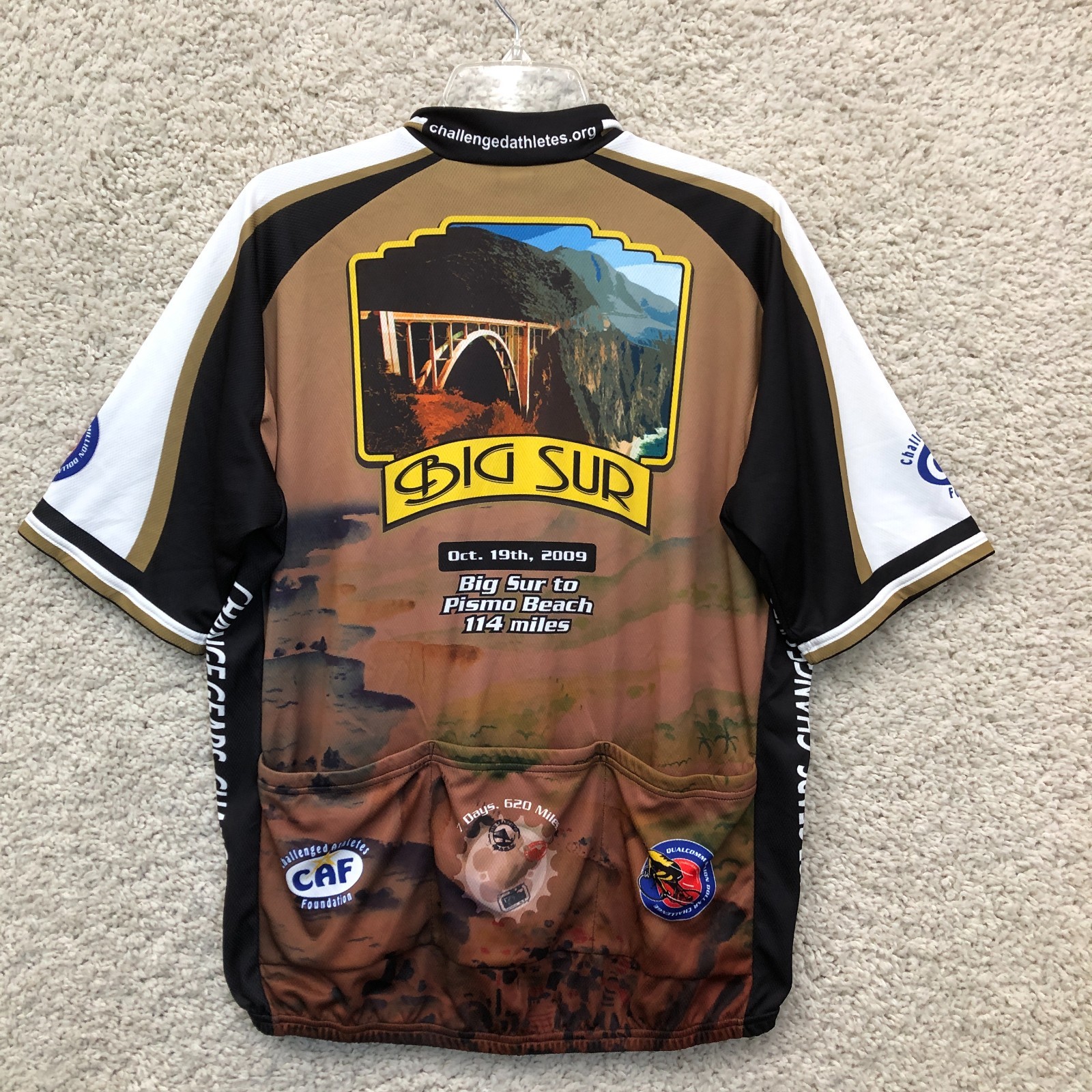 Squadra Qualcomm Cycling Jersey 3XL Adult Brown Relaxed Fit Full Zip Mens XXXL