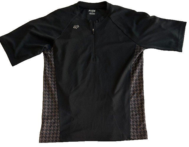 Fox Racing Cycling Jersey Mens Medium Black Short Sleeve Quarter Zip
