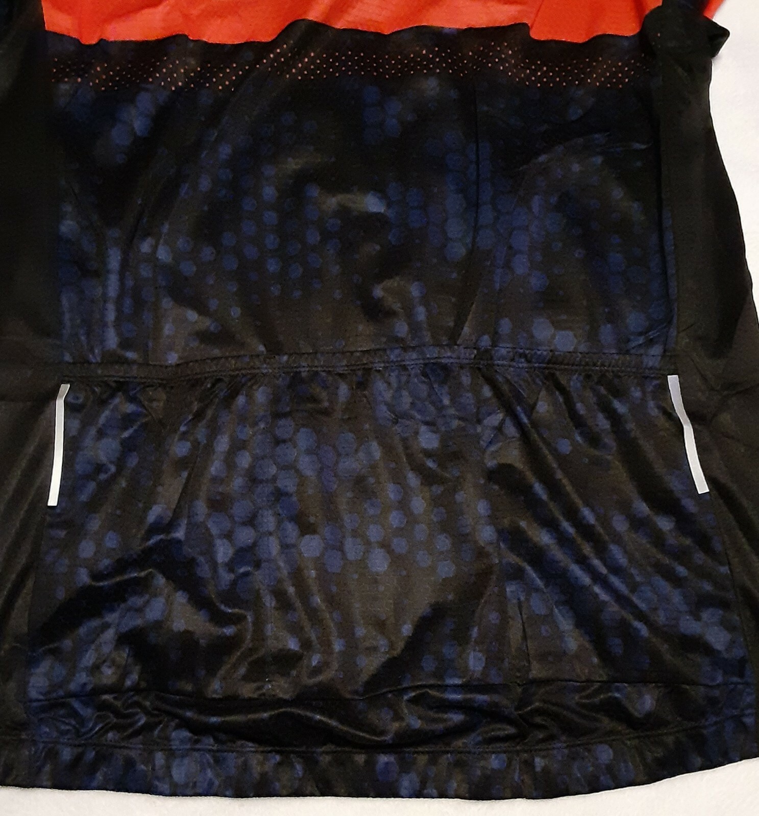 * NEW – 4Ucycling Cycle Jersey Size S Black With Orange & Blue Design 3 Pouches