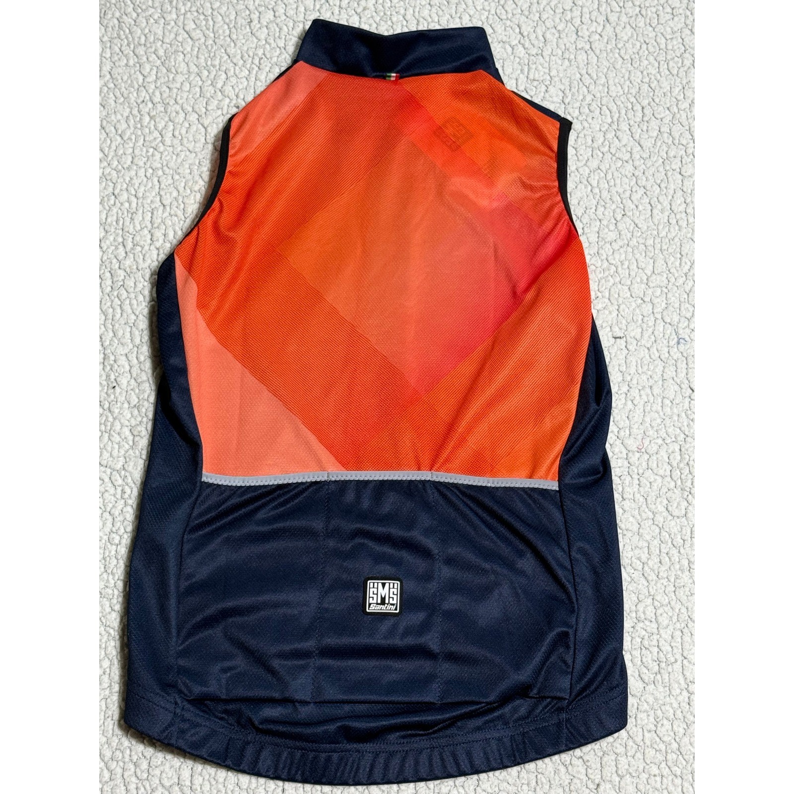 Santini Giada Womens Sleeveless Cycling Jersey Orange Navy Blue XXS FSG75GIADA