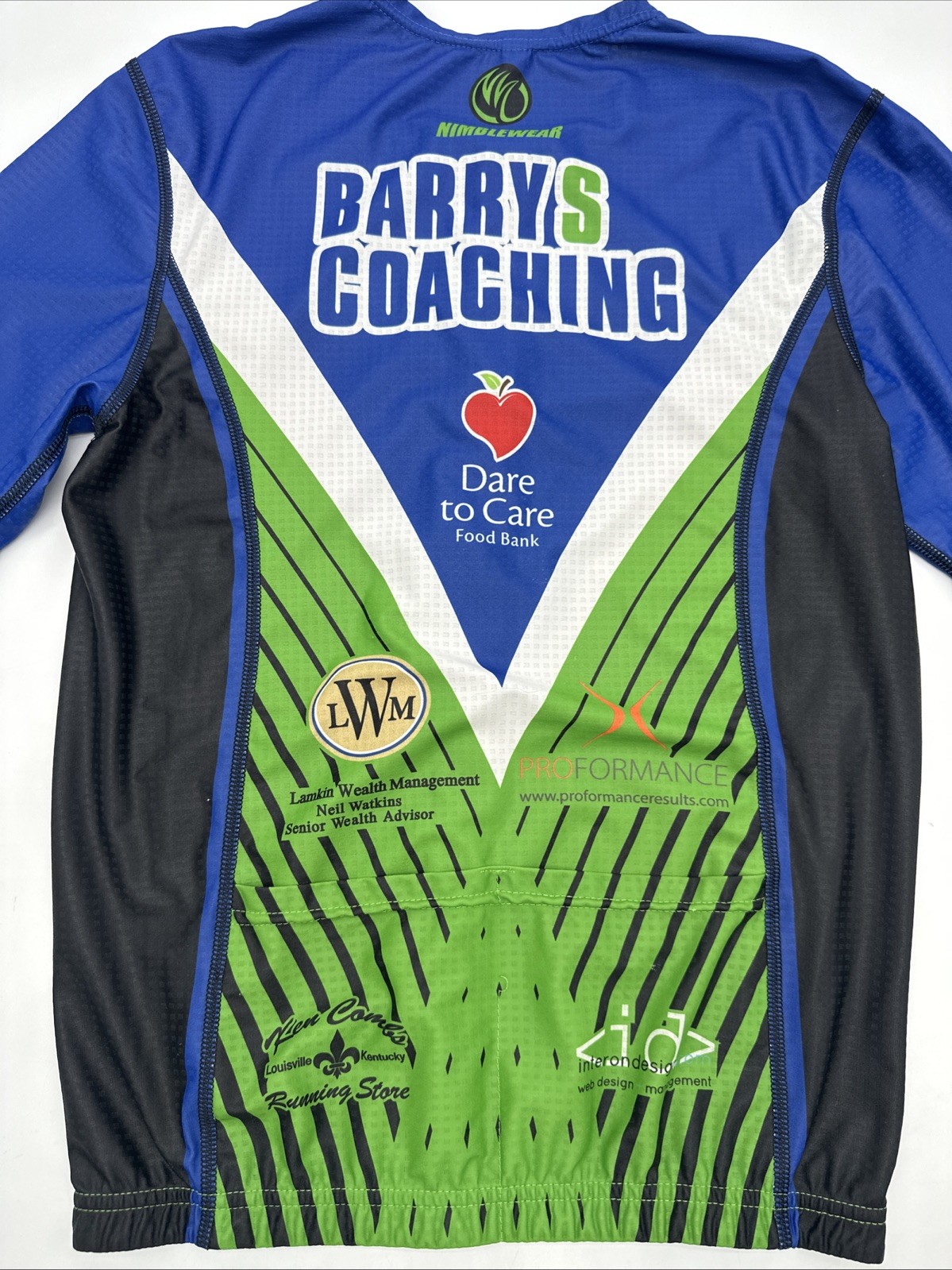 Nimblewear Cyclin Jersey Men L Full Zip Promo Multicolor Pocket.#36008