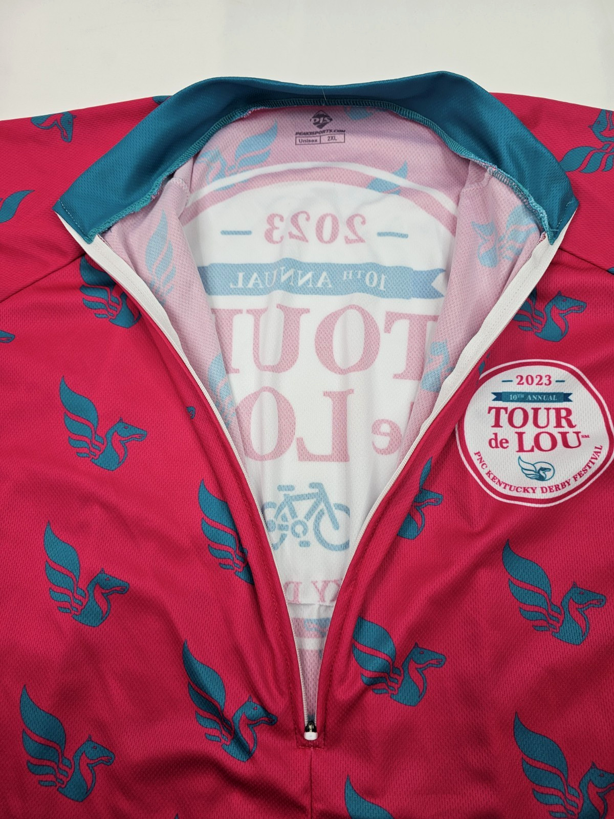Peak 1 Sports Cycling Jersey Unisex 2XL (48″ Chest) Tour de Lou Kentucky Derby