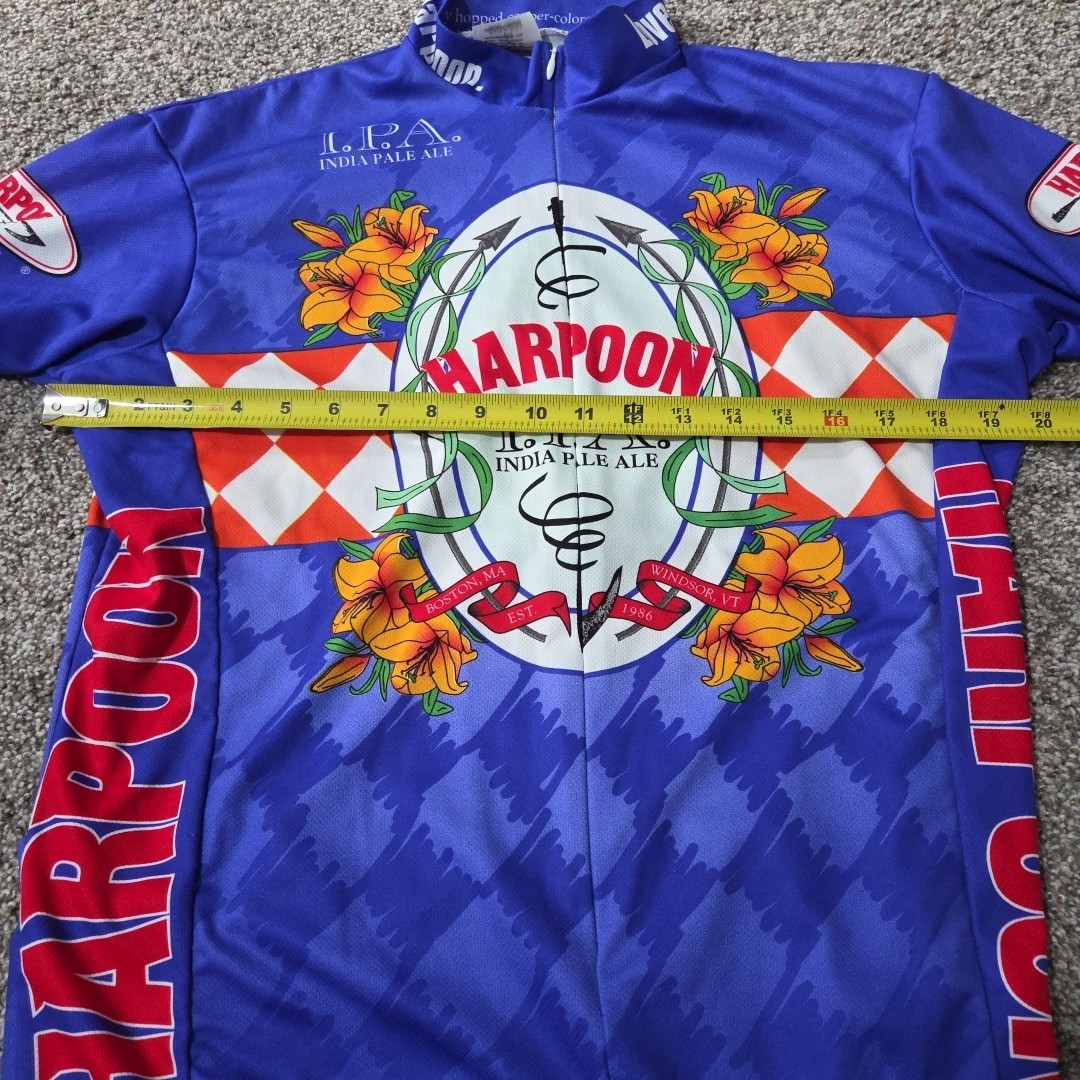 VOmax Men’s Harpoon IPA Beer Bicycle Cycling Jersey Size L Made In USA