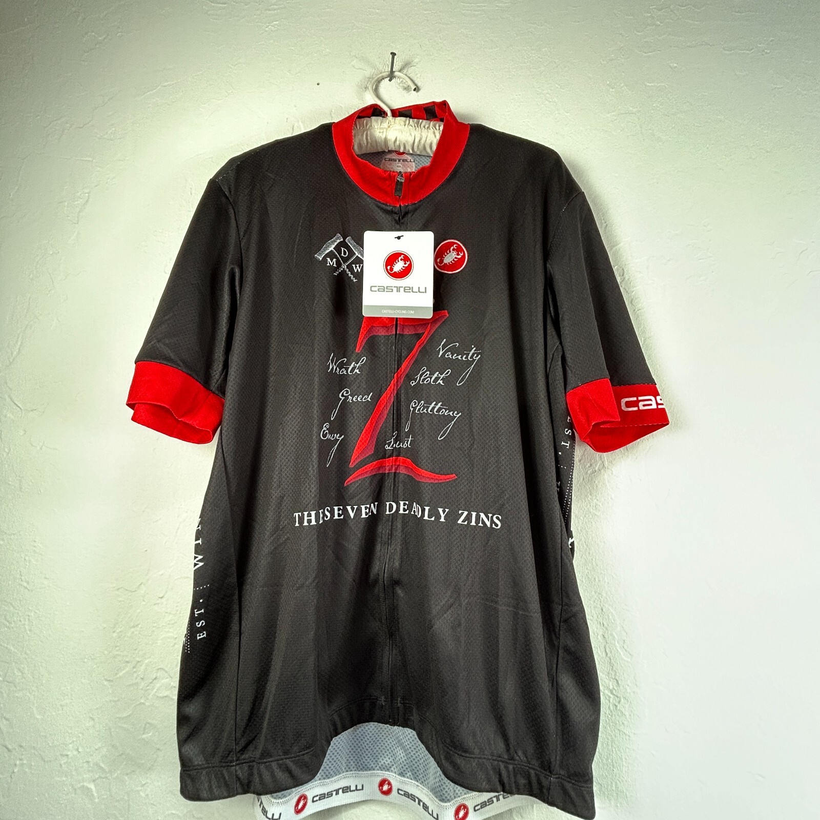 Castelli Cycling Jersey Size XXXL Deadly Zins Michael David Winery Black New