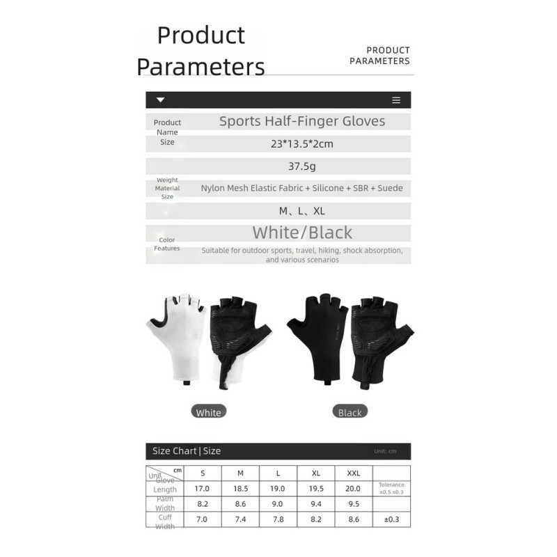 Anti Slip Cycling Gloves Half Finger for Men Women Breathable Shockproof Design