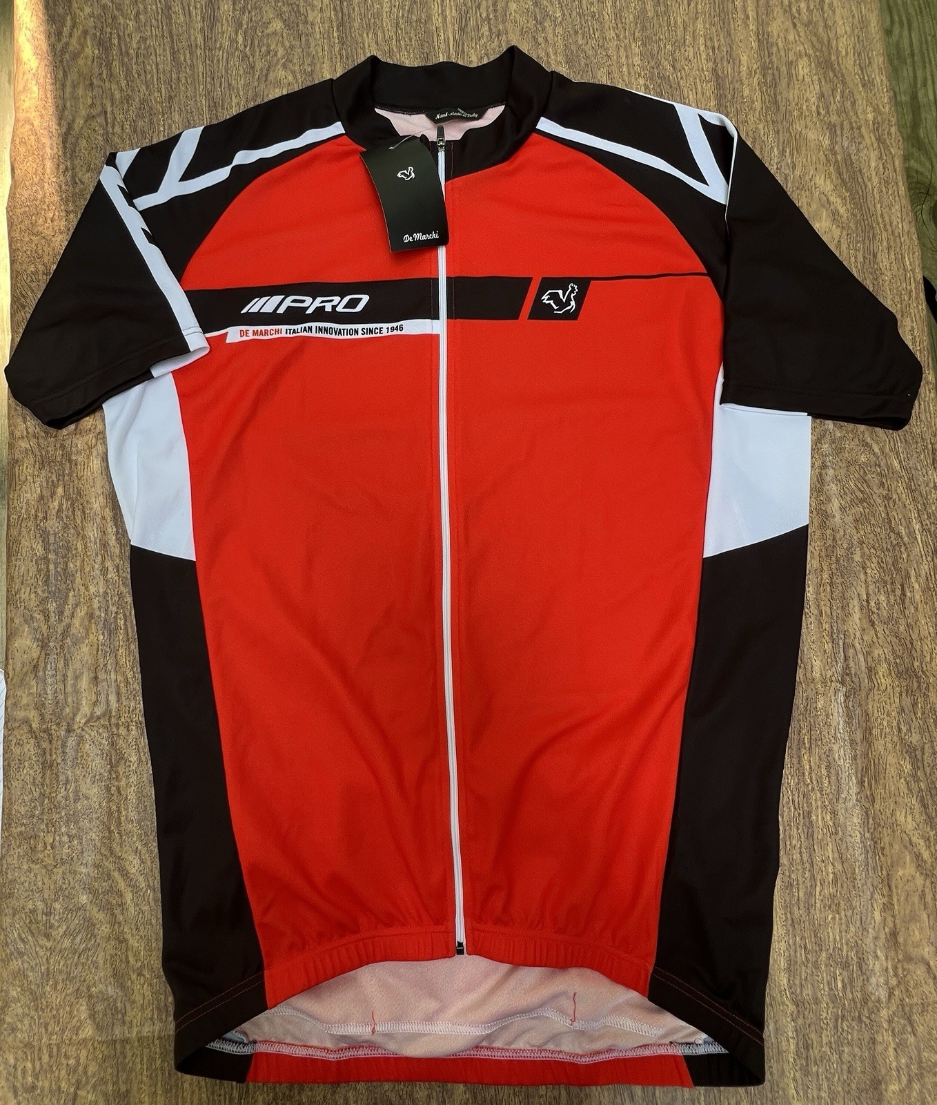 De Marchi Pro SS Cycling Jersey Men’s 3XL Red Black White Italian Made NWT