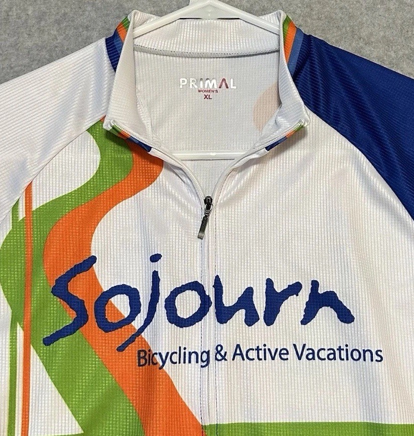Primal Women’s Sojourn XL Full Zip Up Multi Color Pockets Bile Cycling Jersey
