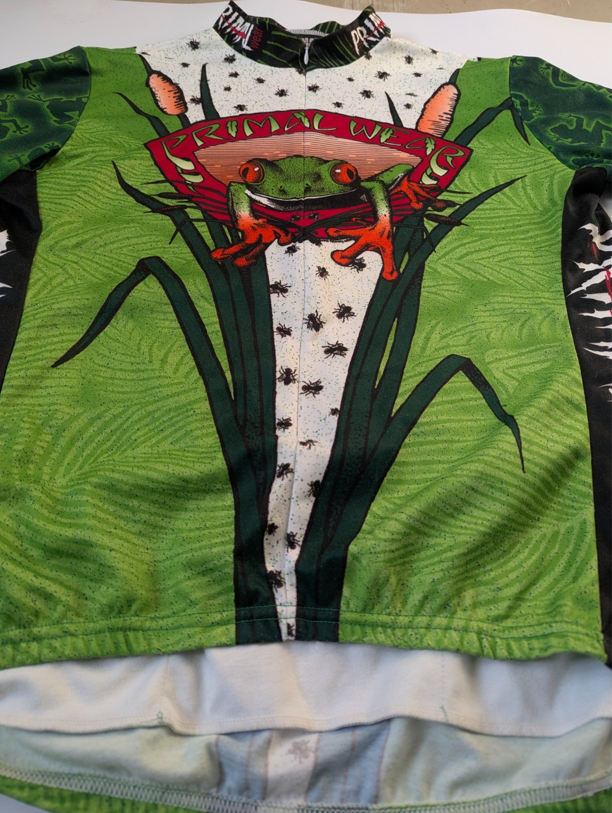 Vintage 90s Primal Wear TREE FROG MTB Road Cycling Jersey Size XL, Shirt Trikot