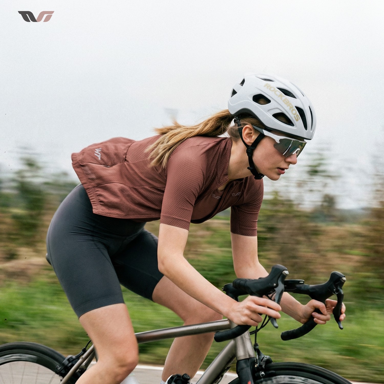 ROCKBROS TVI Cycling Jersey Women’s 2-in-1 Short Sleeve Breathable Bike Shirts