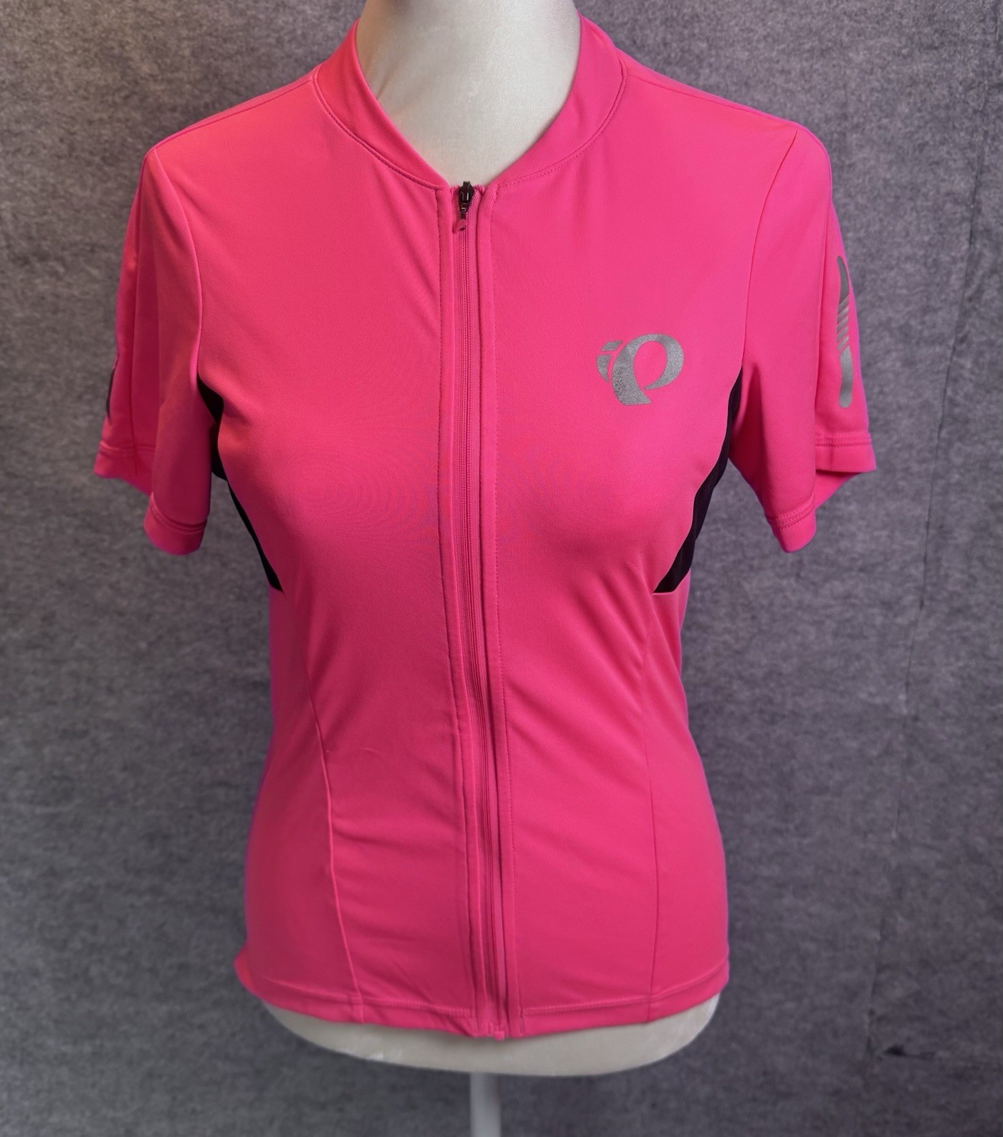 Pearl Izumi Cycling Jersey Womens Medium Pink Full Zip Short Sleeve 3 Pockets