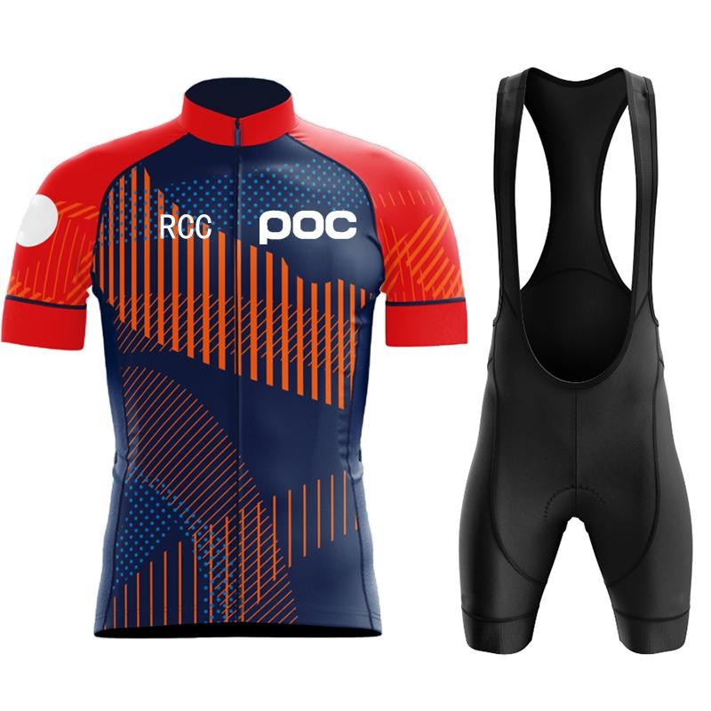 2026 RCC POC Cycling Jersey Set Men Short Sleeve Breathable Summer Bike Kit