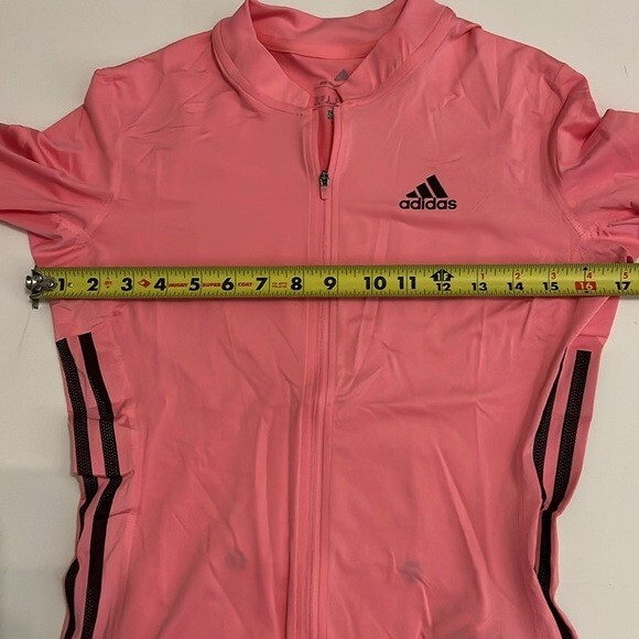 adidas women’s M Cycling Jersey shirt Pink full zip back pockets NWT $110