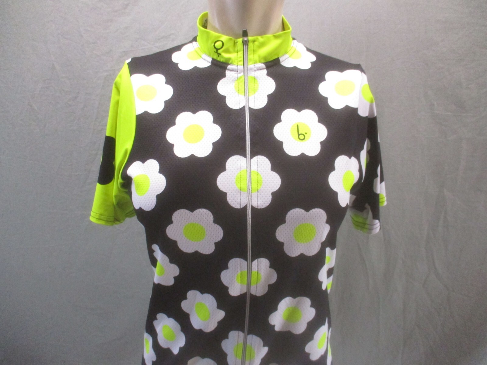 Biciclista Size L Womens Floral Short Sleeve Pocket Zip Up Cycling Jersey 446