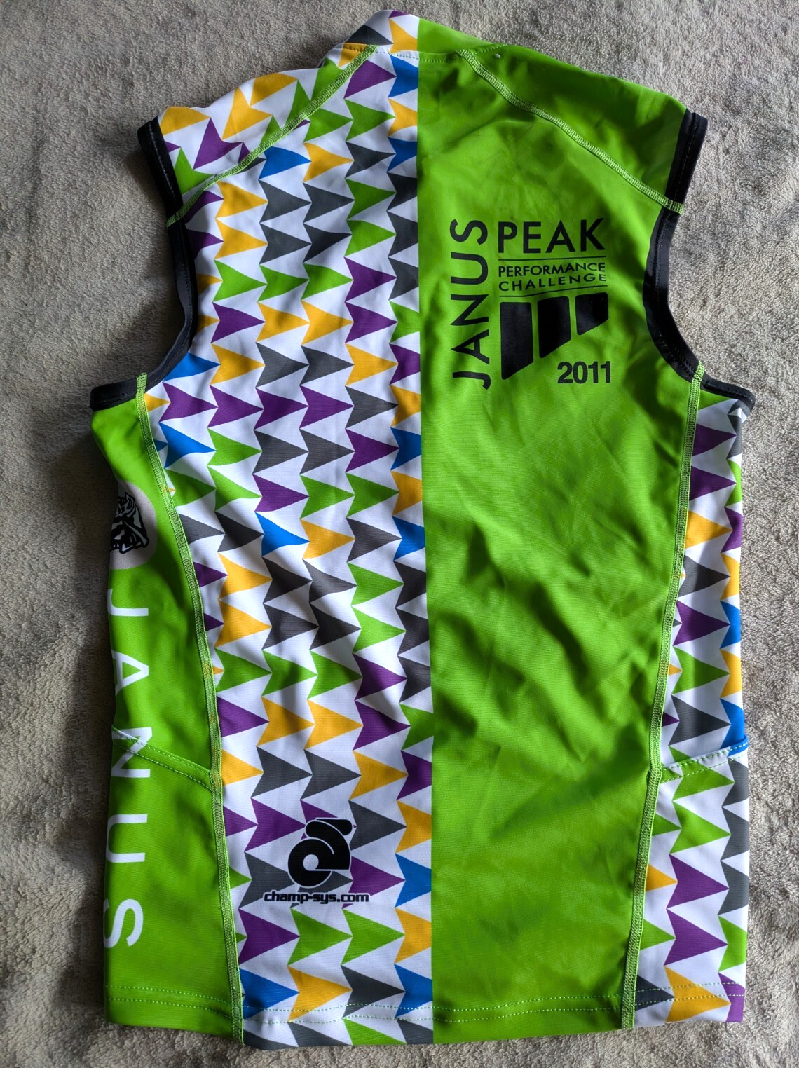 CHAMPION SYSTEM Triathlon Tri Jersey Womens S Cycling Sleeveless Green White