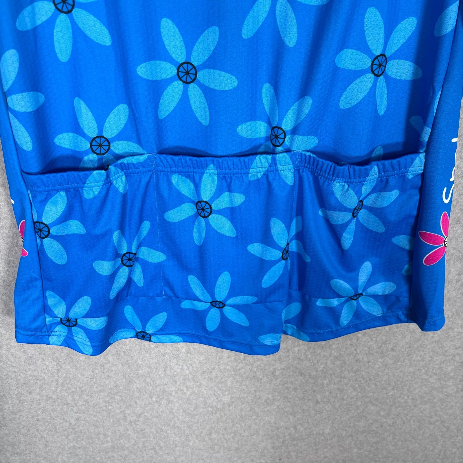 Verge Sport Womans Cycling Jersey 2XL Floral Spoke GIRL Club Pockets 1/2 Zip