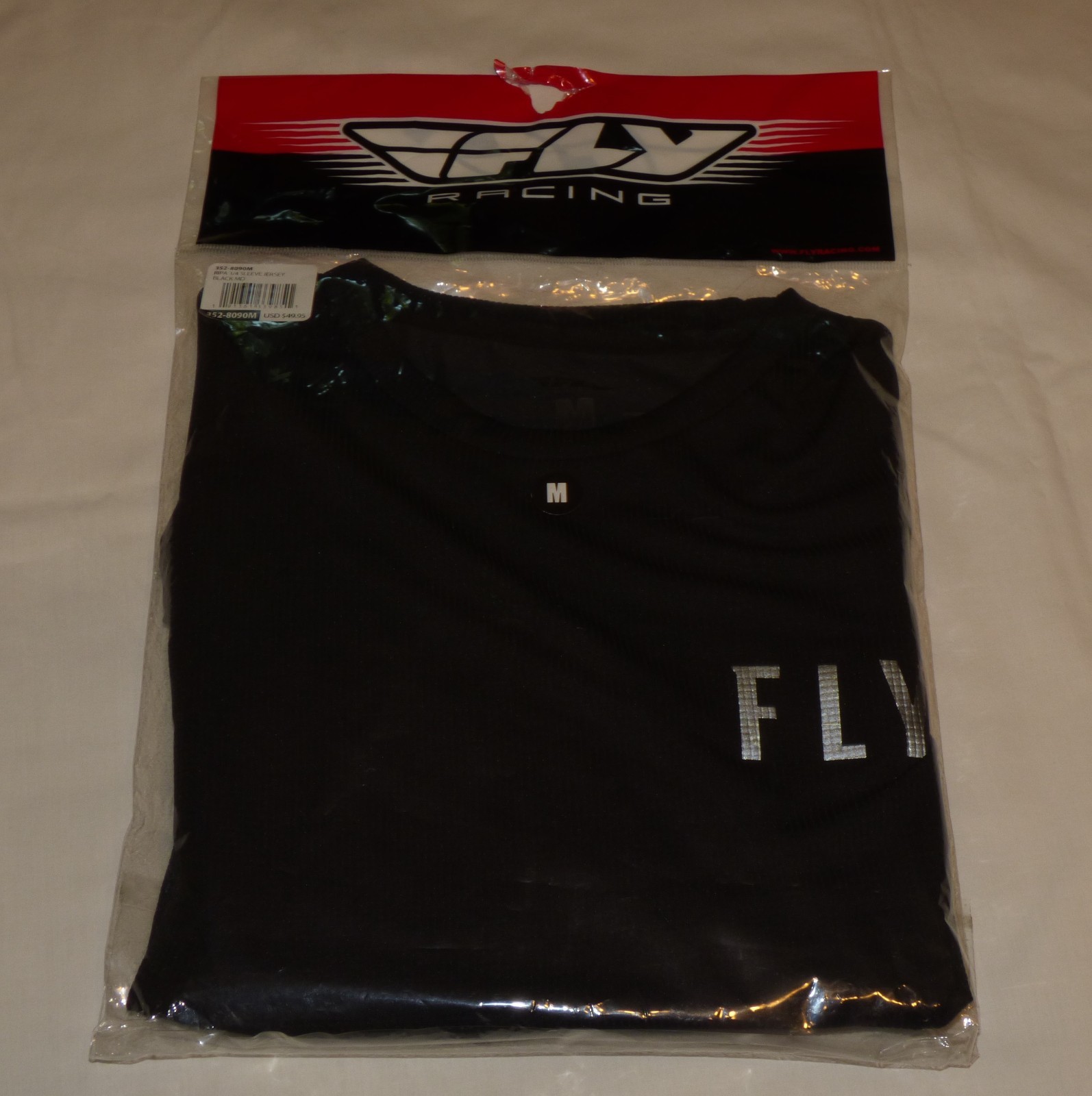 New FLY RACING Ripa 3/4 Sleeve BLACK Jersey Pro Fit NIP Adult Medium Bicycle