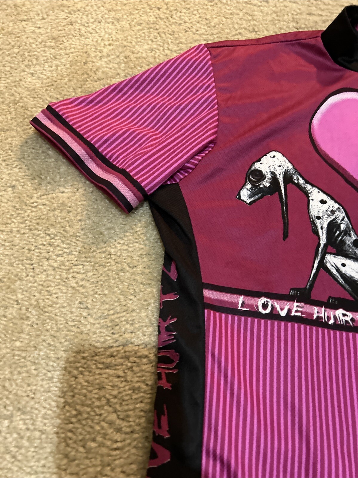 Primal Wear Womens 3/4 Zip Cycling Jersey Love Hurtz Heart Greyhound Dog Size XL