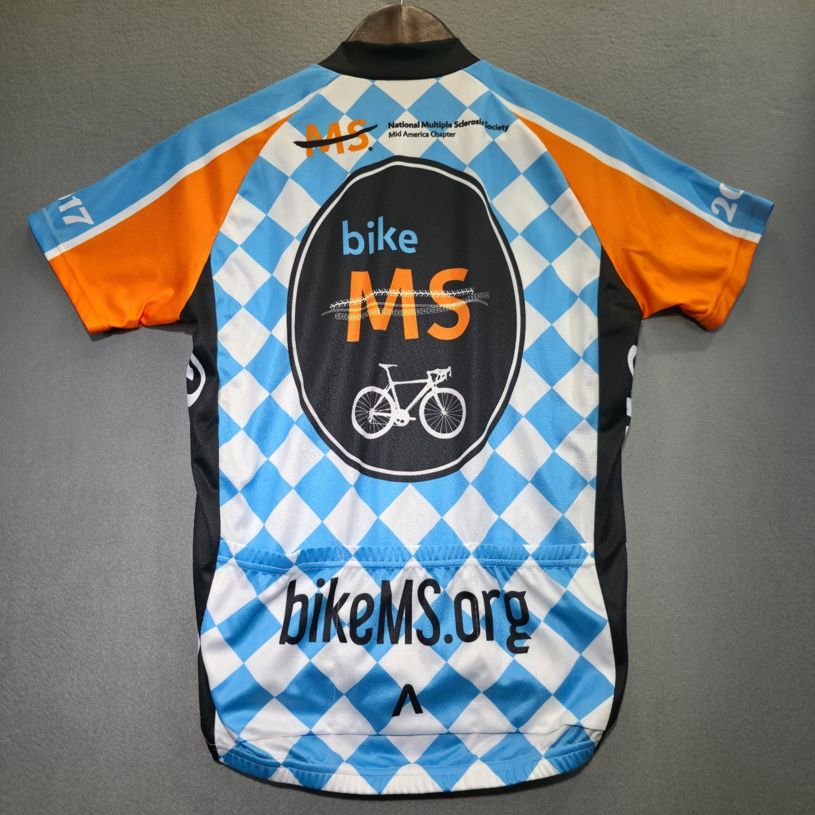 Primal Men Bike To Create a World Free Of MS Short Sleeve Cycling Jersey Size S
