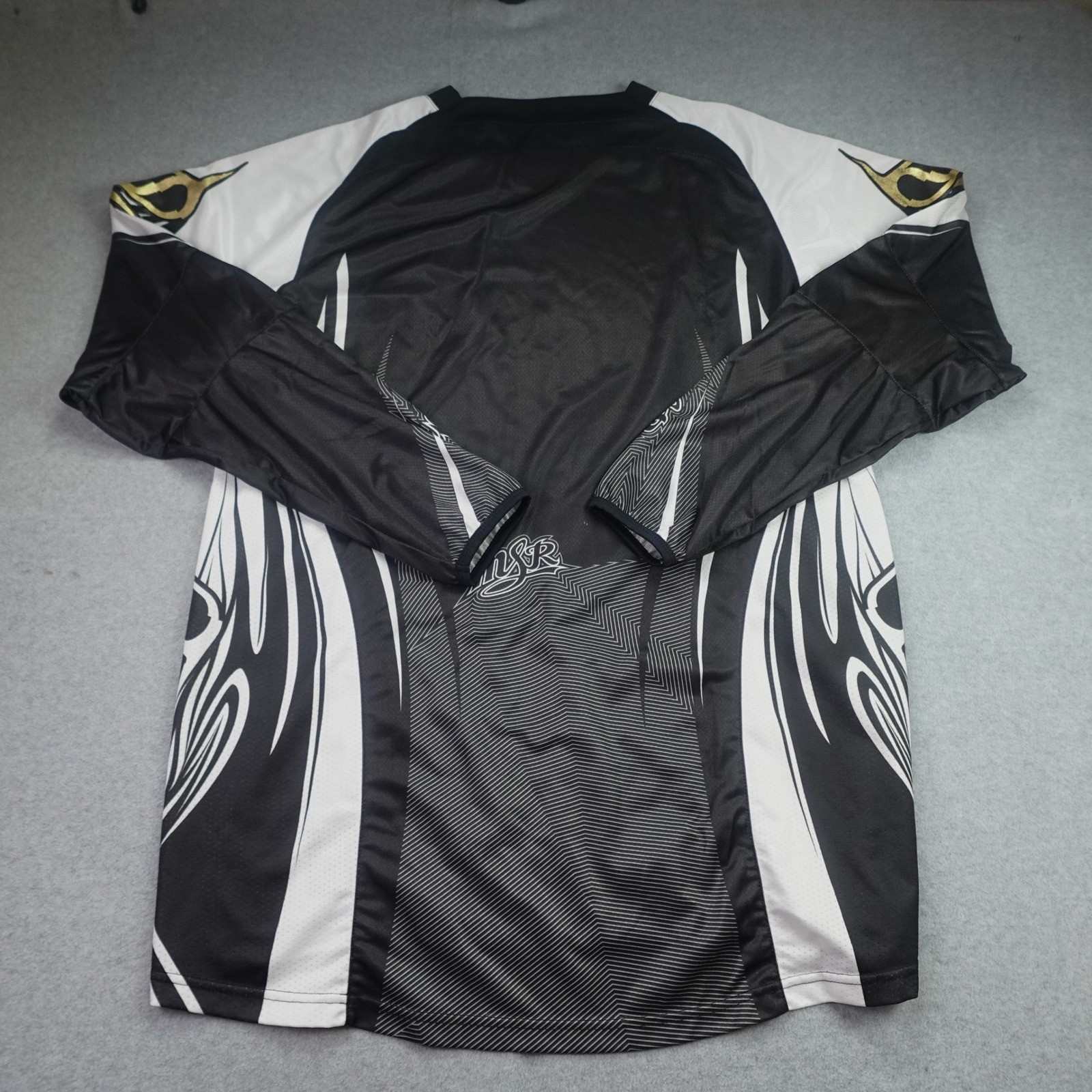 MSR Phantom Jersey Mens XL Black White Gold Racing Long Sleeve Motocross