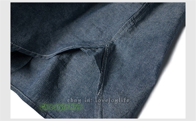 NON STOCK Chambray Short Sleeve Shirt Classic Men’s Regular Fit Workshirt Blue