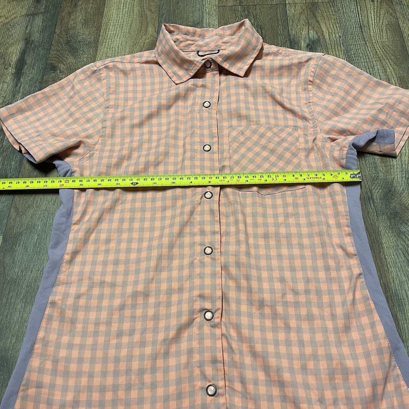 Club Ride Womens Bandara Cycling Shirt Size Small Peach Purple Plaid Side Mesh