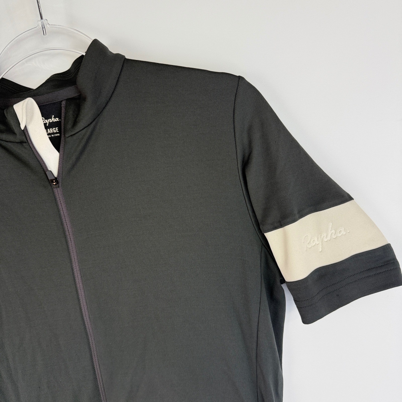 Rapha Classic Jersey II Cycling Top Mens L Black Wool Blend Short Sleeve 12240