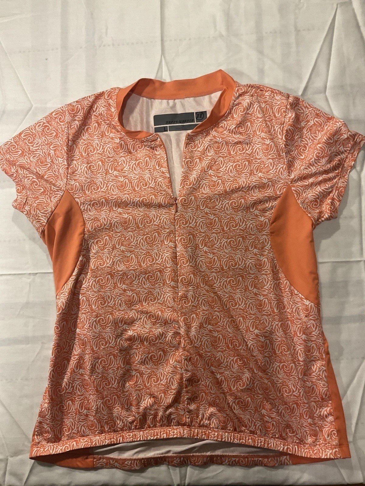 Novara Women’s Orange Floral Pattern Cycling Jersey Size Large