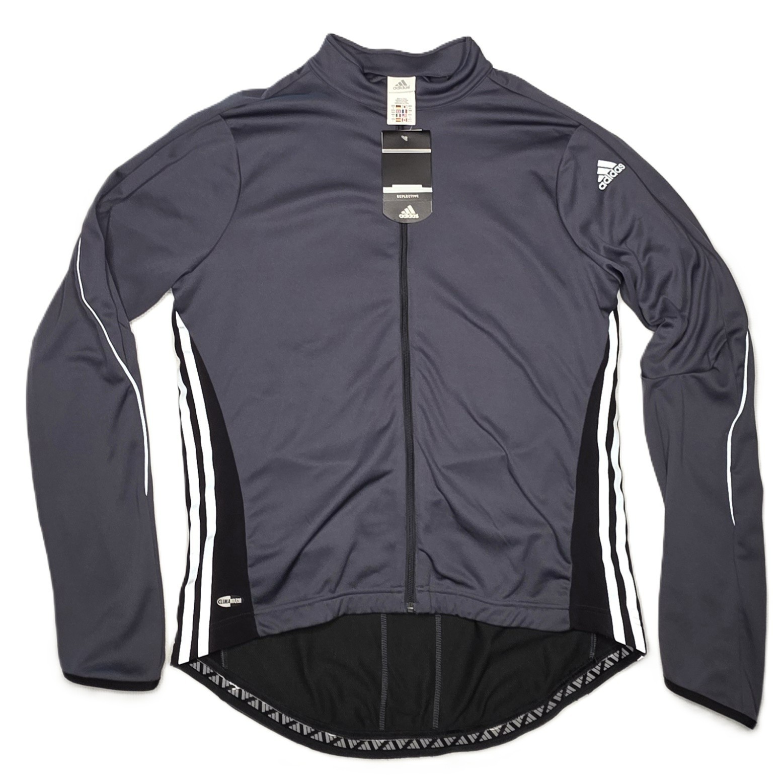 Adidas adiStar Men’s Cycling Jersey LS XL Gray Black ClimaWarm NWT