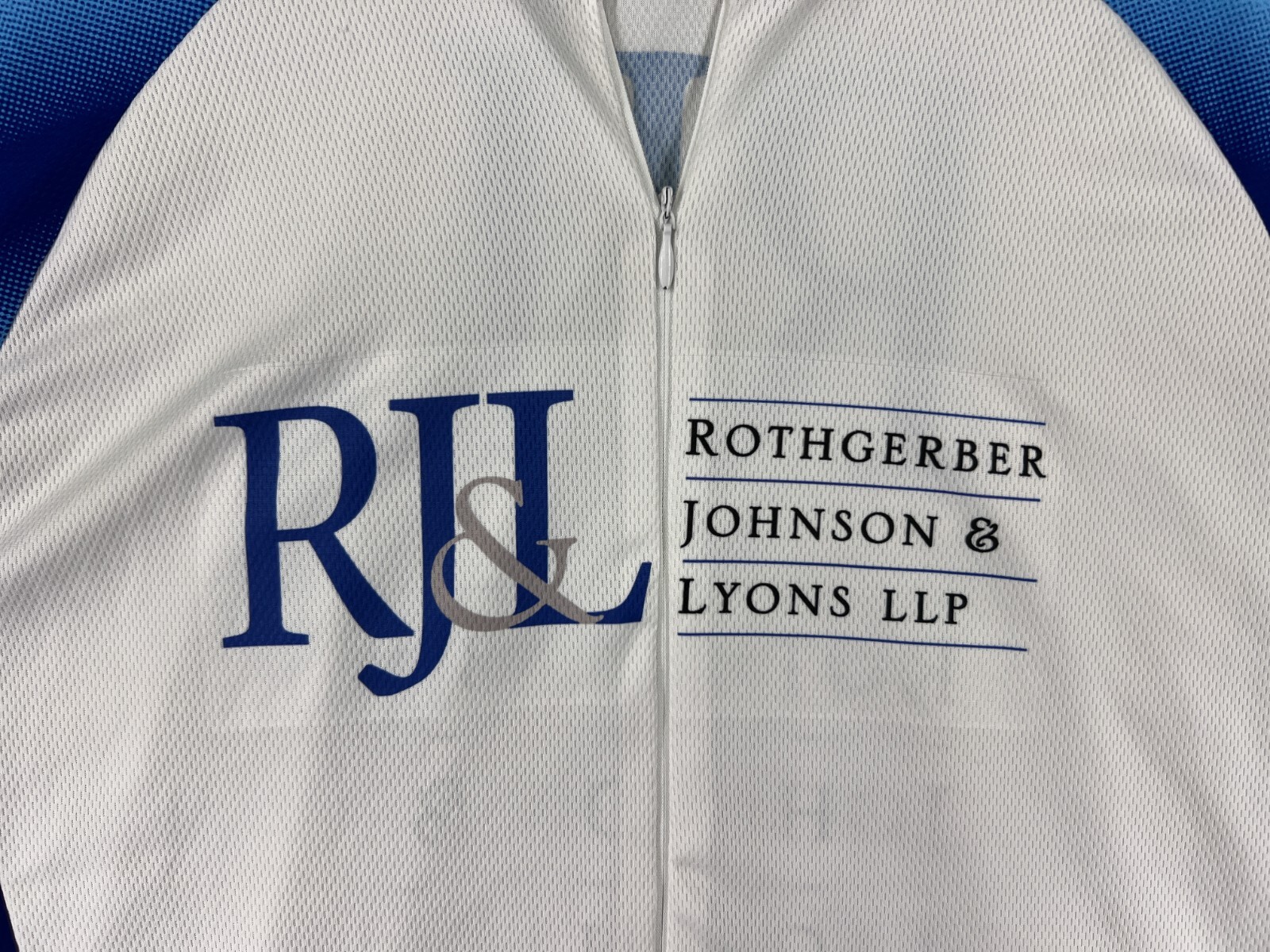 Voler Cycling Jersey Adult Large Blue White 1/2 Zip 100% Polyester Made USA