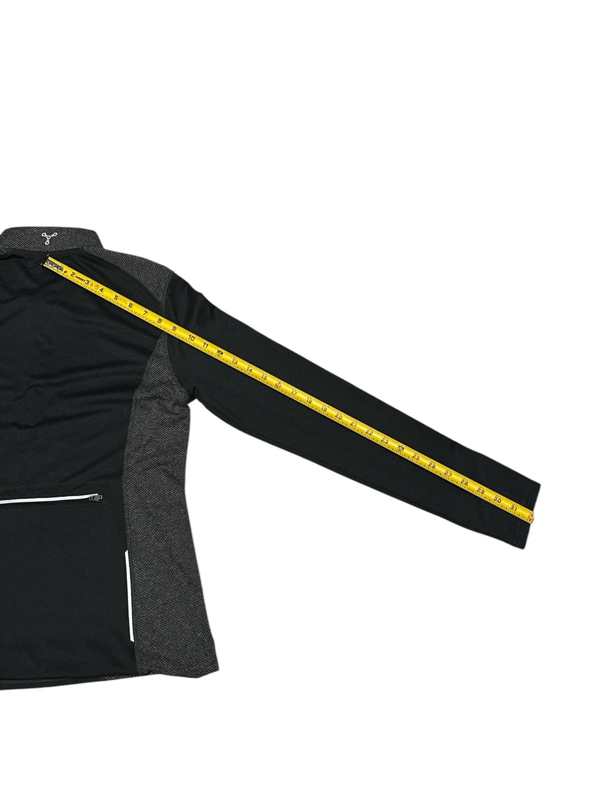 Trayl Cycling Black/Gray Long Sleeve Quarter Zip W/Back Zip Pocket Jersey Size M