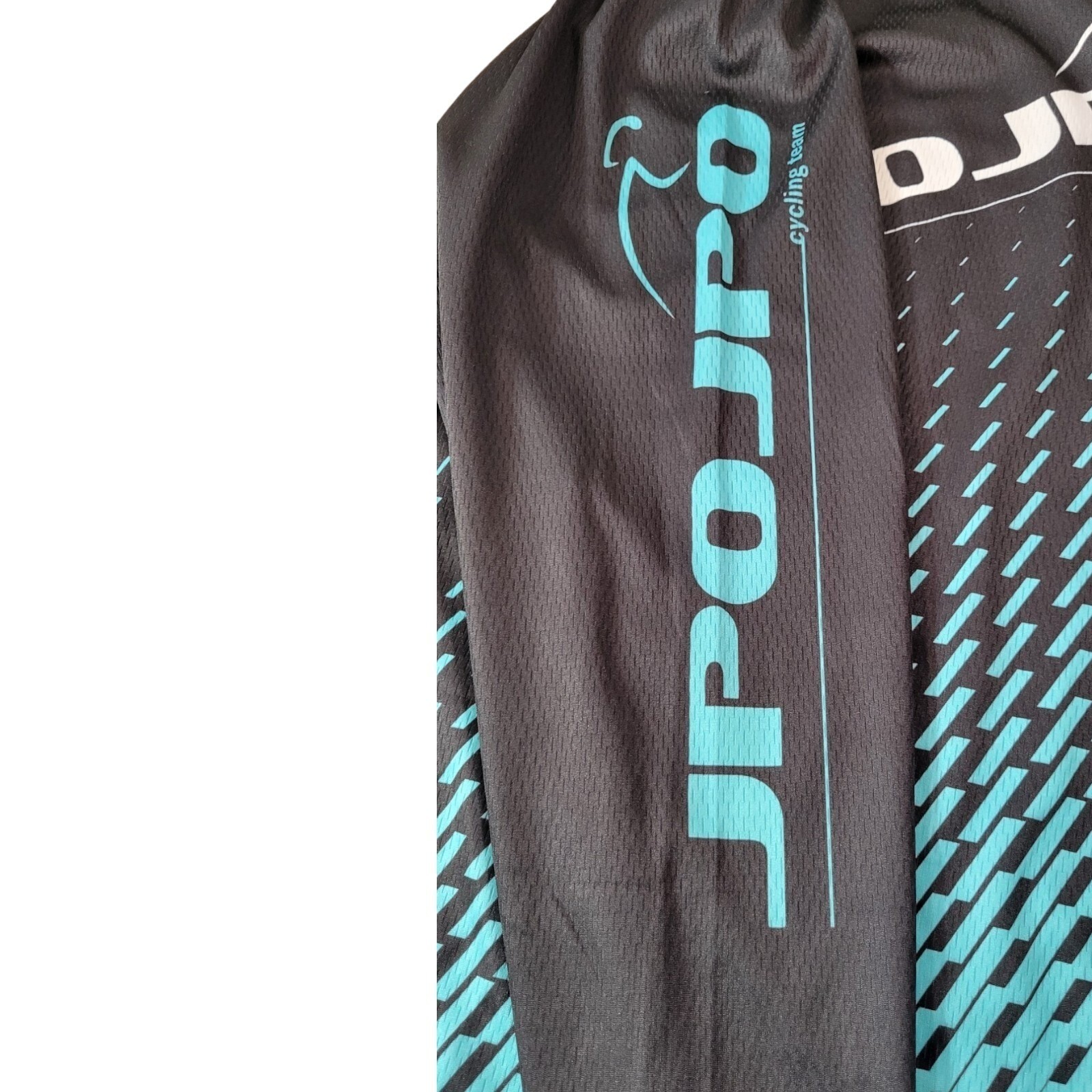 JPOJPO Mens Cycling Jersey Long Sleeve Black Teal Gradient Mesh Size M NEW