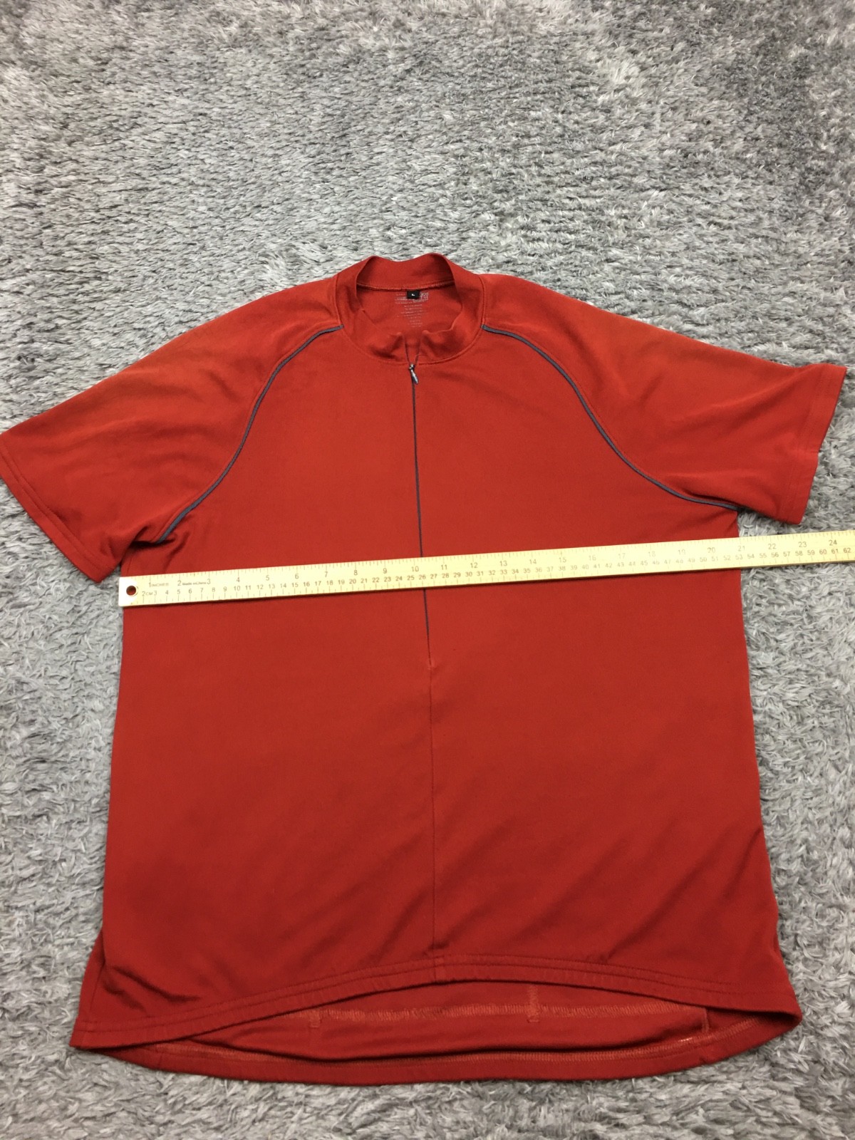 REI Cycling Jersey Mens Size Large 1/2 Zip Orange Faded Short Sleeve Stretch