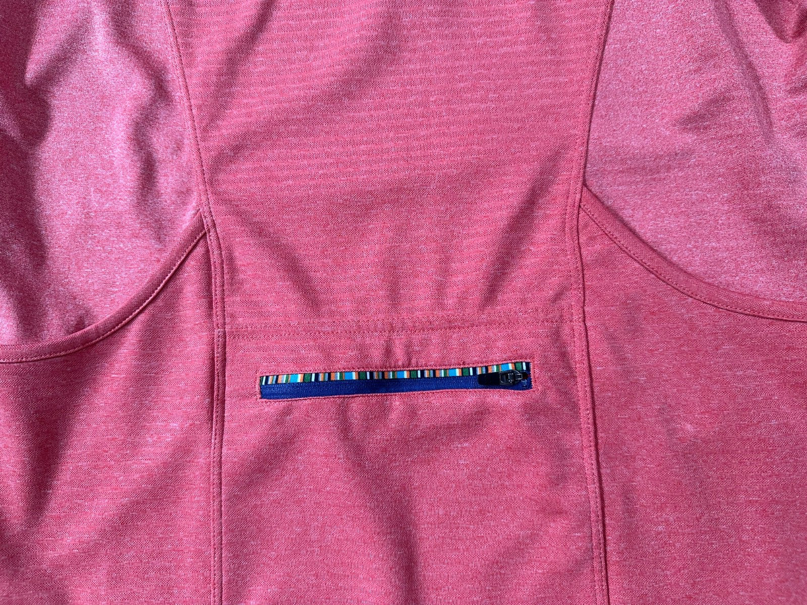 Club Ride Women’s Sz L Cycling Shirt Top 3/4 Sleeve Orange 1/4 Zip Pockets Vent
