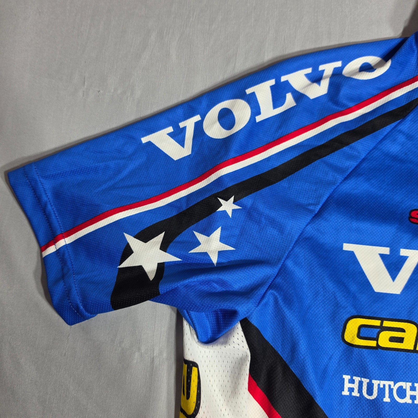 Cannondale Volvo Cycling Jersey Mens Large Full Zip Light Wear Red White Blue