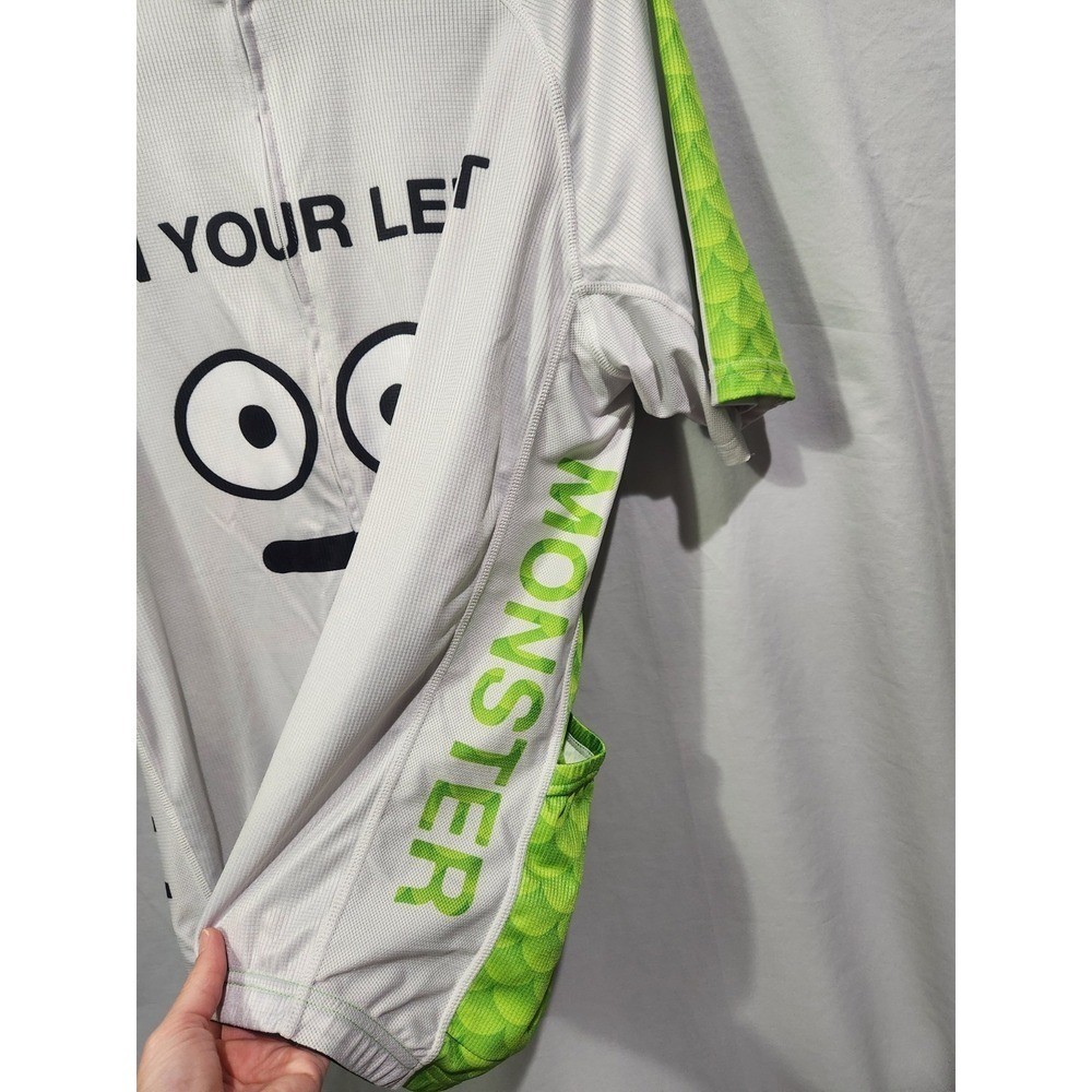 Primal Wear Cycling Jersey Mens 2XL White Green Monster On Your Left Excellent