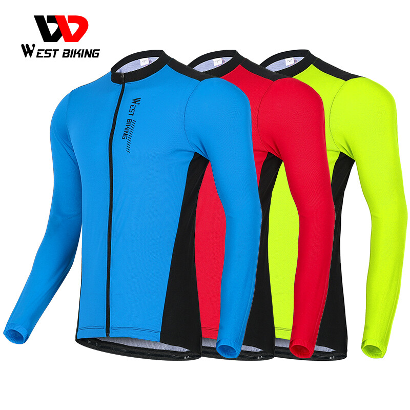 WEST BIKING Men Pro Cycling Jersey Long Sleeve Breathable Sports Coat Jacket