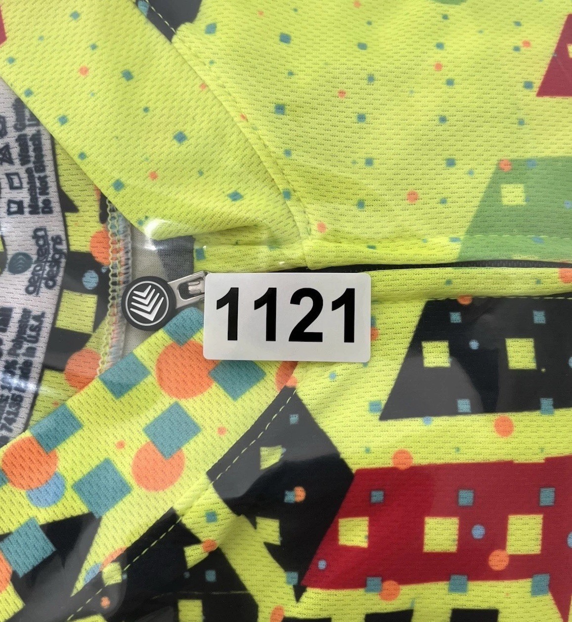 Aero Tech Designs Cycling Jersey Shirt XL Abstract Bright Back Pockets Full Zip