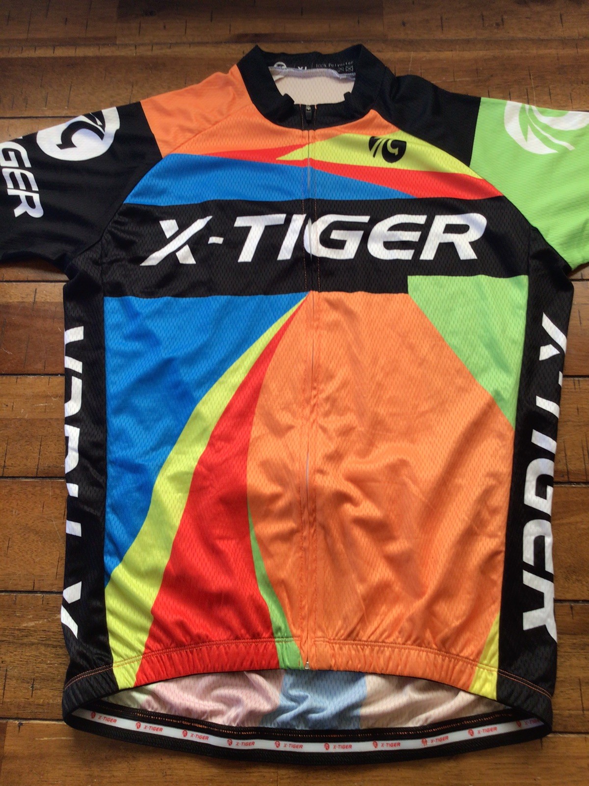 X-Tiger men’s cycling jersey Colorful size XL short sleeve 1/2 zip bike